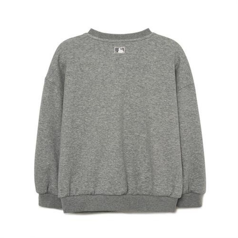 MLB Basic Heavy Napping Sweatshirt Tops Grey | Australia_MLB12877