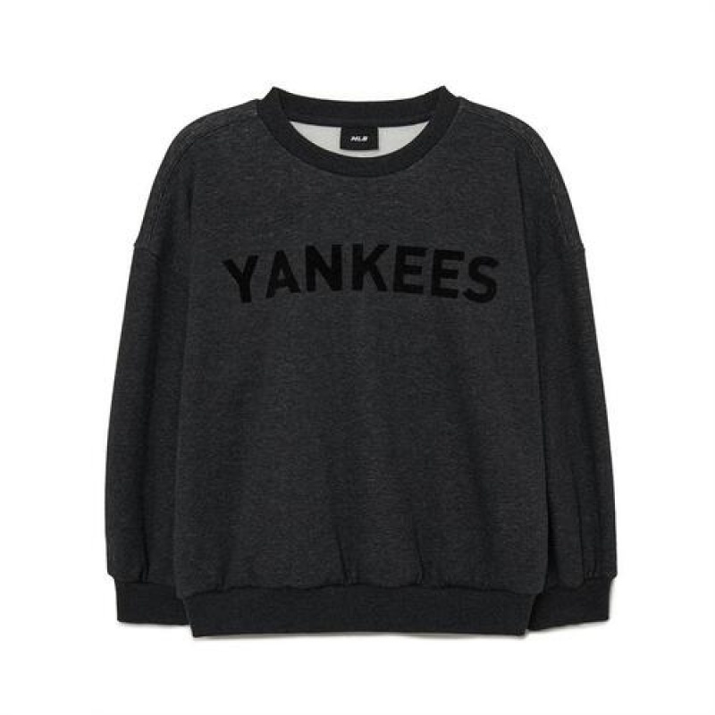 MLB Basic Heavy Napping Sweatshirt Tops Black | Australia_MLB57508