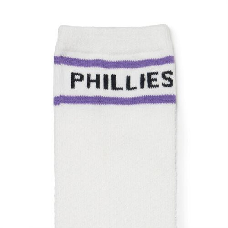 MLB Basic Knee Socks Accessories White | Australia_MLB50551