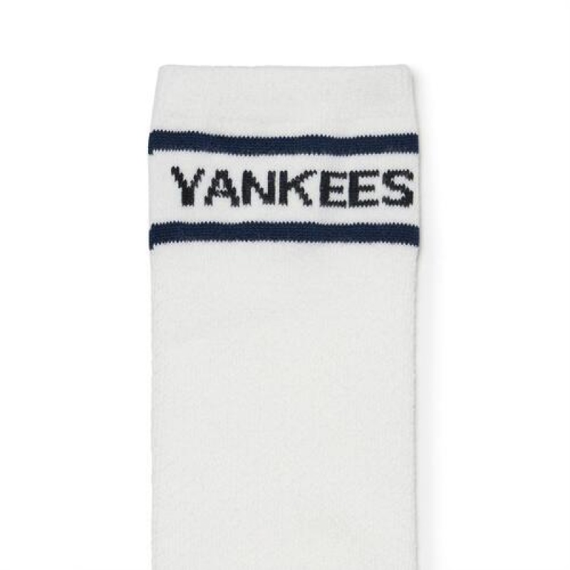 MLB Basic Knee Socks Accessories White | Australia_MLB79052