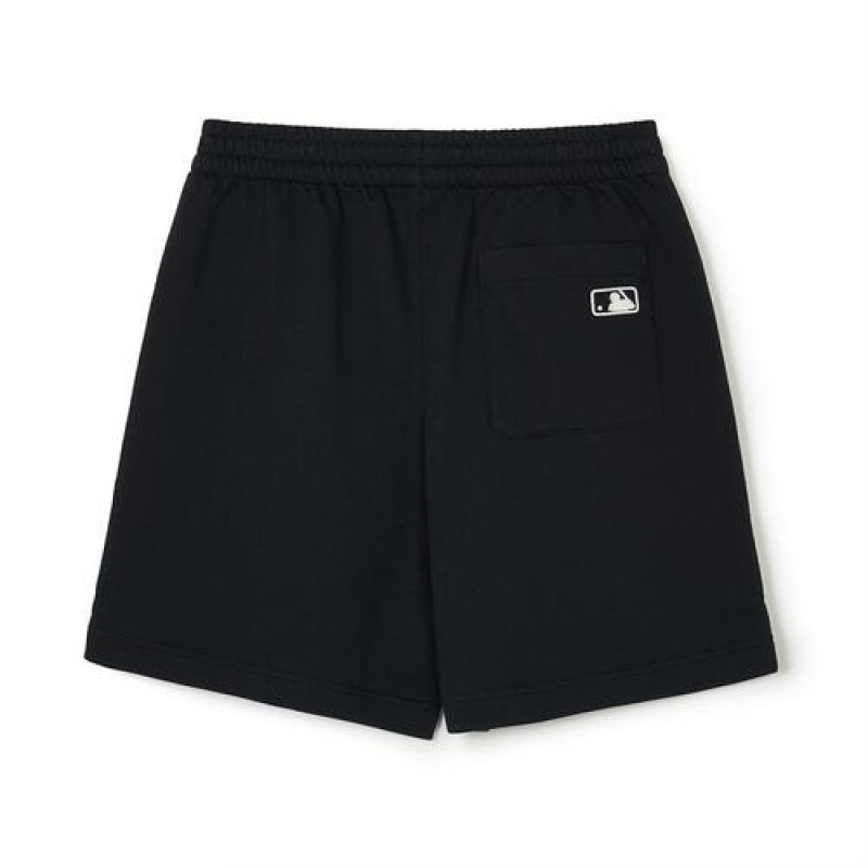 MLB Basic Medium Logo 7in Shorts Bottoms Black | Australia_MLB88779