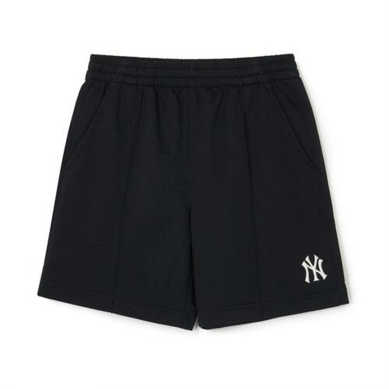 MLB Basic Medium Logo 7in Shorts Bottoms Black | Australia_MLB88779