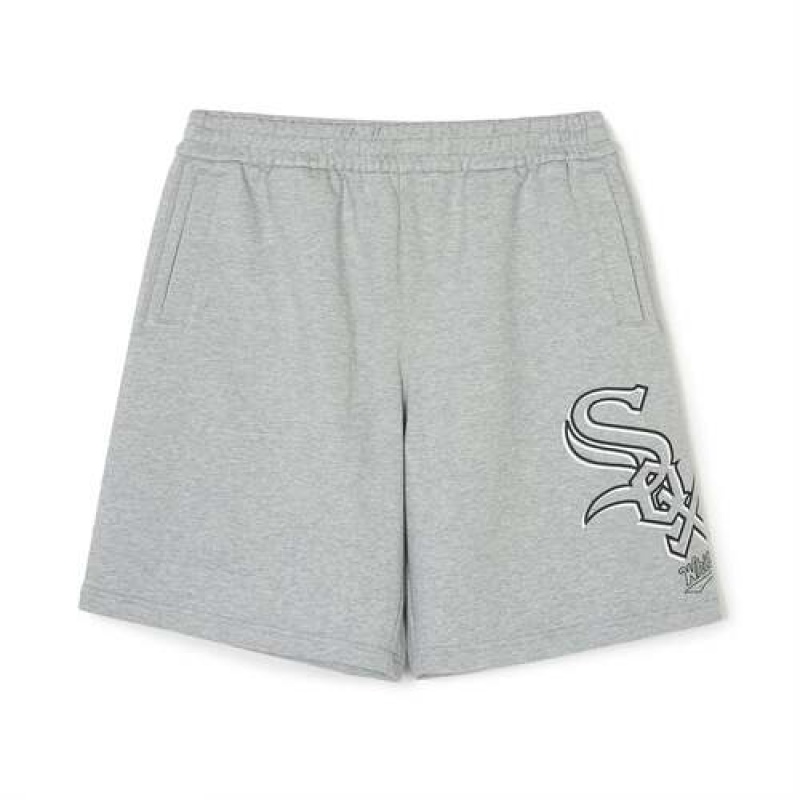 MLB Basic Mega Logo 9in Shorts Bottoms Grey | Australia_MLB63190