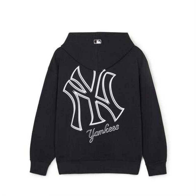 MLB Basic Mega Logo Overfit Hoodie Black | Australia_MLB85349