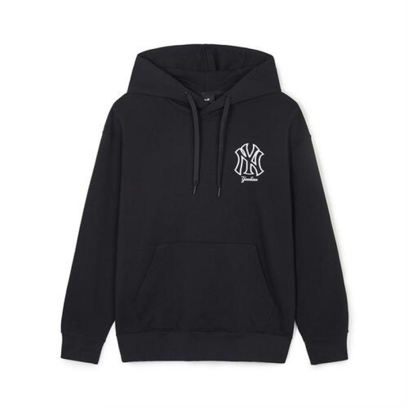 MLB Basic Mega Logo Overfit Hoodie Black | Australia_MLB85349