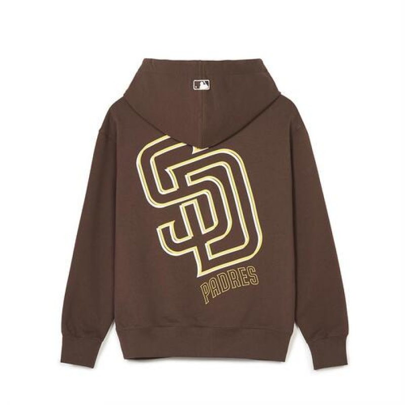 MLB Basic Mega Logo Overfit Hoodie Brown | Australia_MLB87178