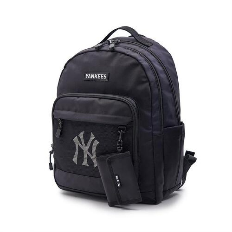 MLB Basic Mesh School Bag Accessories Black | Australia_MLB26683