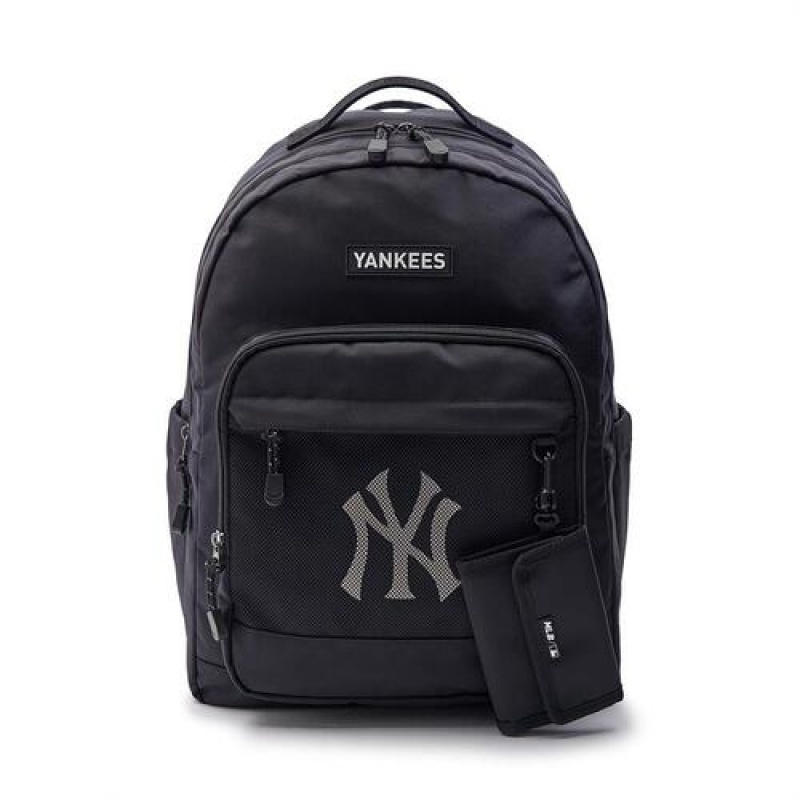 MLB Basic Mesh School Bag Accessories Black | Australia_MLB26683