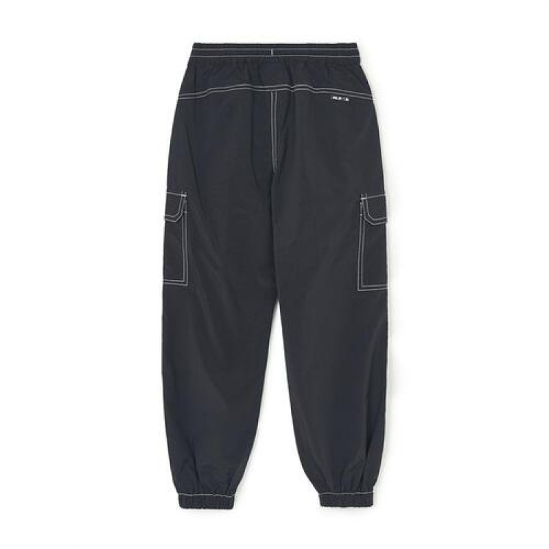 MLB Basic Nylon Jogger Pants Bottoms Black | Australia_MLB63663