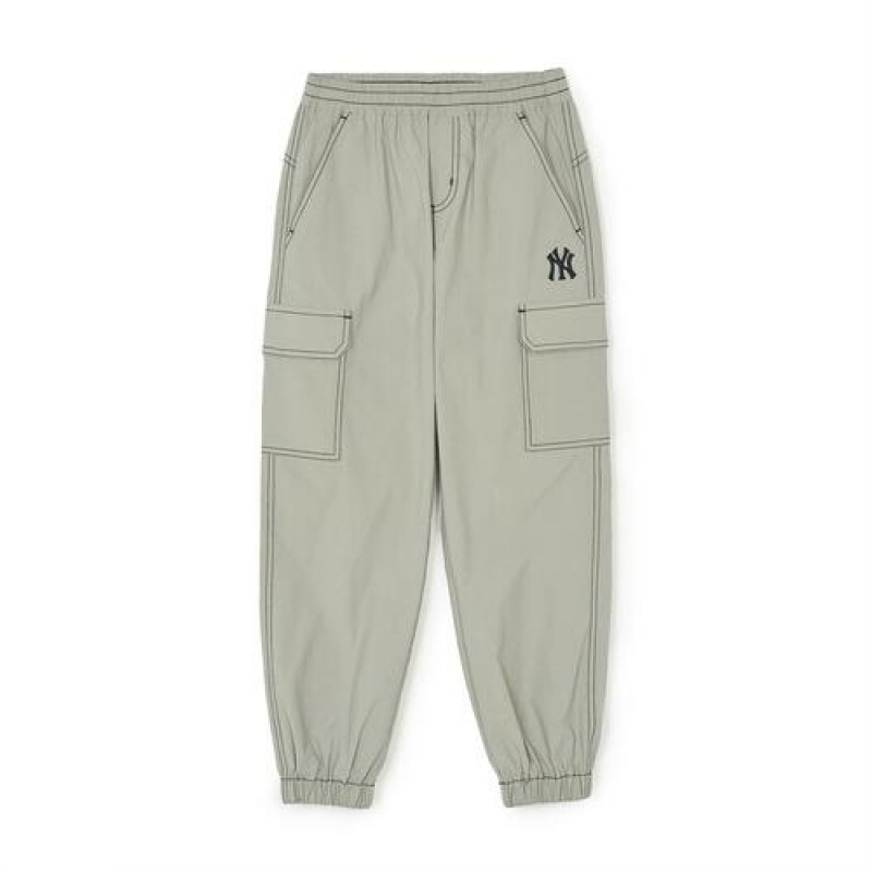 MLB Basic Nylon Jogger Pants Bottoms Grey | Australia_MLB30537