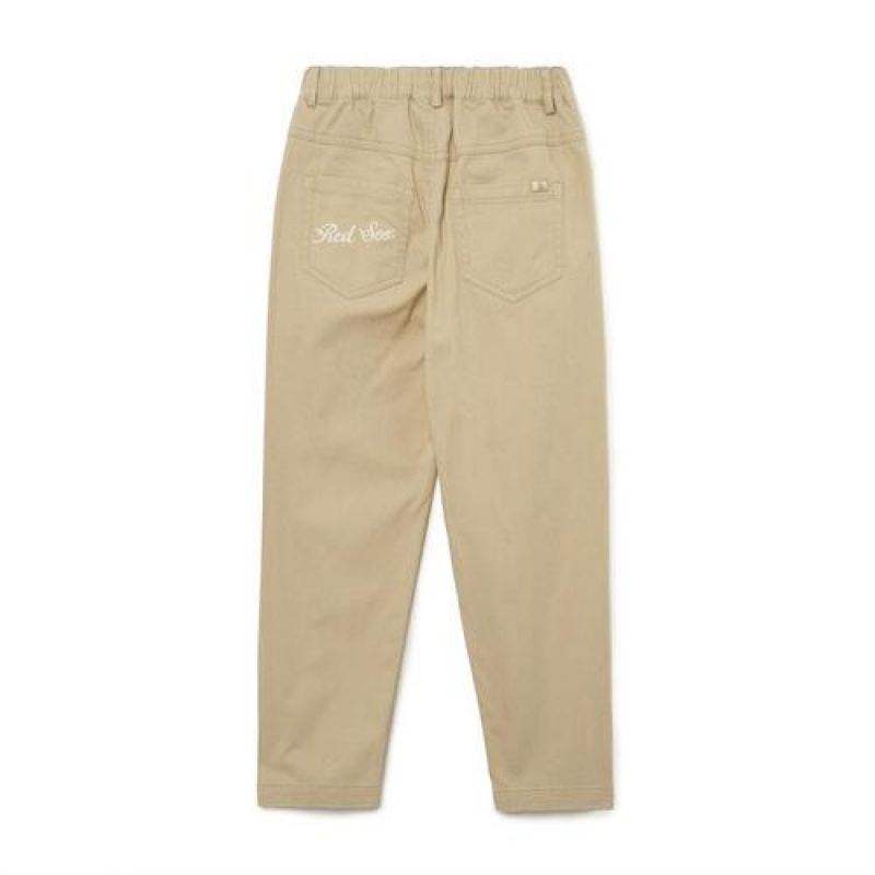 MLB Basic Pintuck Pants Bottoms Beige | Australia_MLB37179