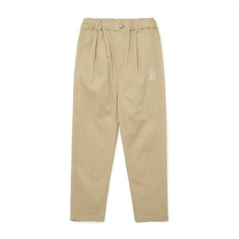 MLB Basic Pintuck Pants Bottoms Beige | Australia_MLB37179