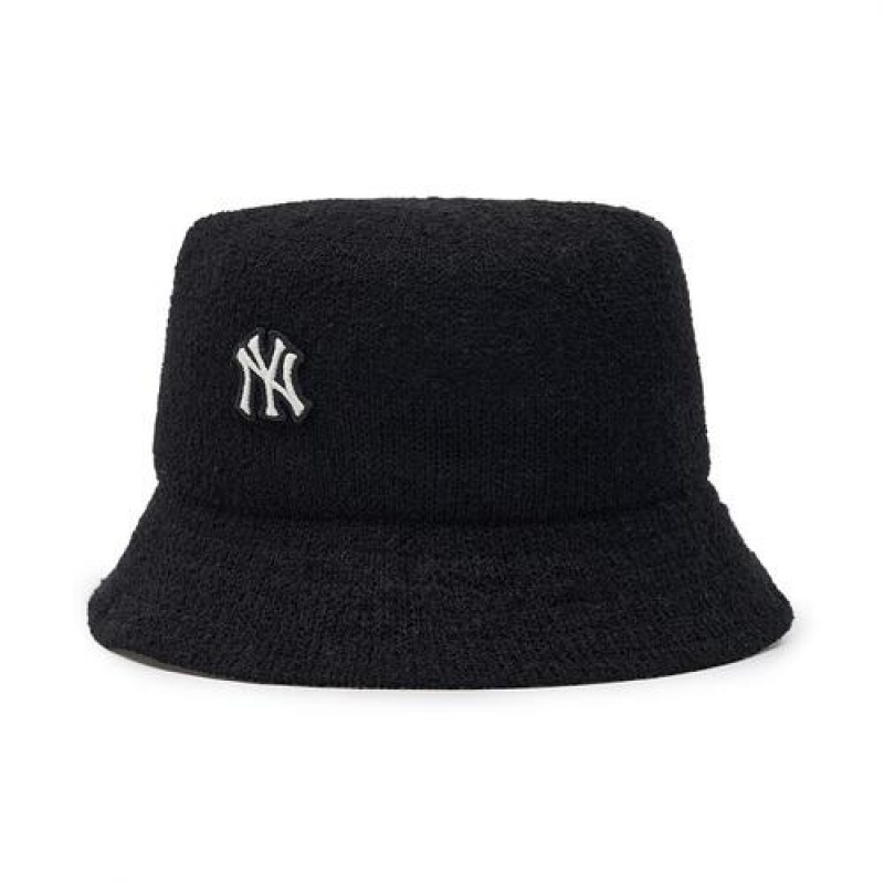 MLB Basic Press Bucket Cap Black | Australia_MLB62903