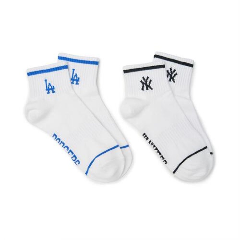 MLB Basic Short 2pairs Set Socks White | Australia_MLB53925