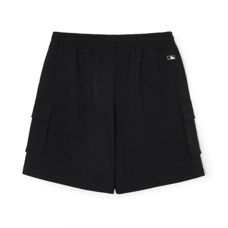 MLB Basic Small Cargo 9in Shorts Bottoms Black | Australia_MLB83758