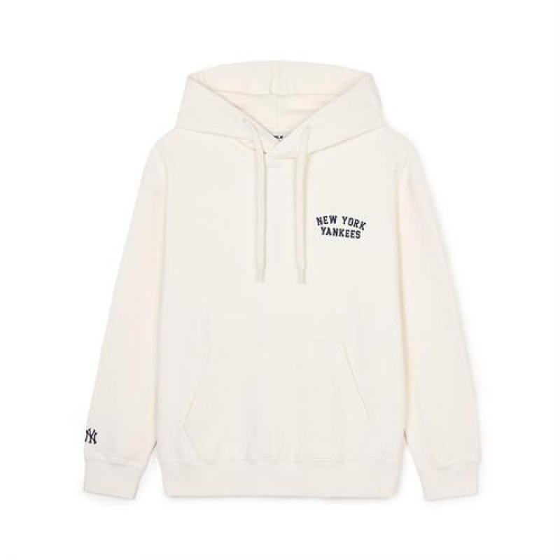 MLB Basic Small Lettering Overfit Hoodie White | Australia_MLB31327