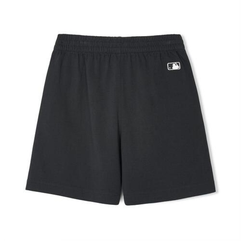 MLB Basic Small Logo 7in Shorts Bottoms Black | Australia_MLB94648