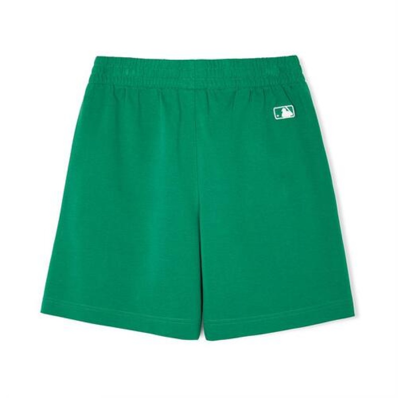 MLB Basic Small Logo 7in Shorts Bottoms Green | Australia_MLB56588