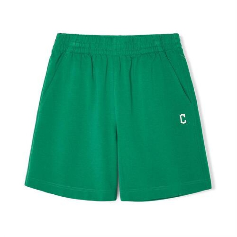 MLB Basic Small Logo 7in Shorts Bottoms Green | Australia_MLB56588