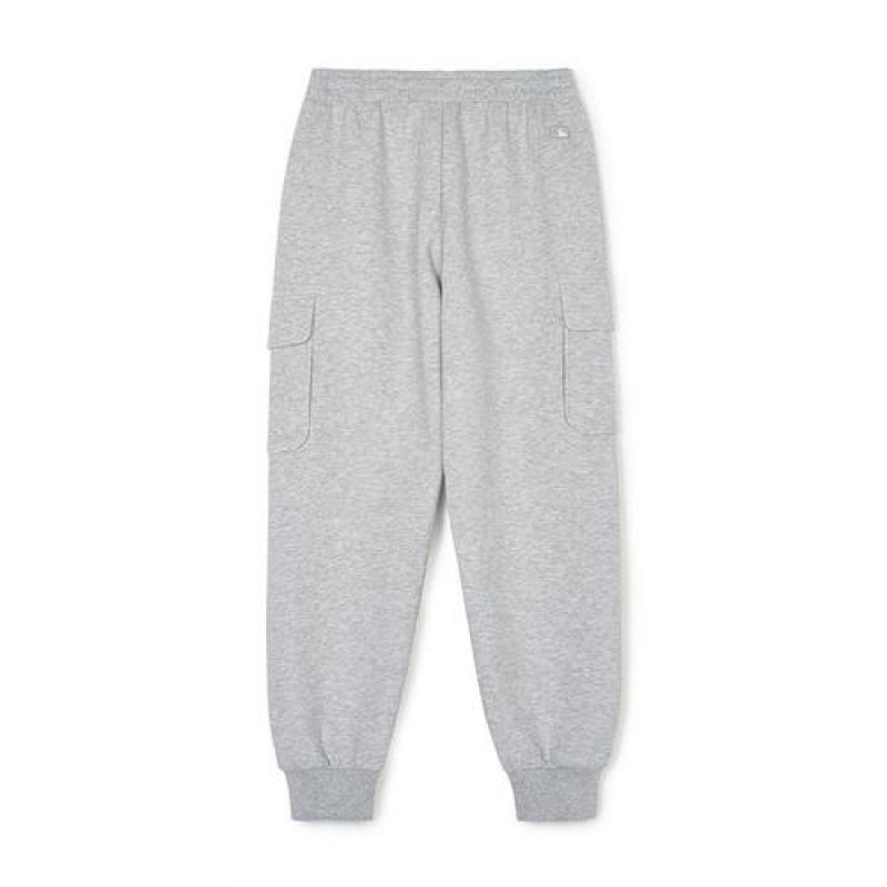 MLB Basic Small Logo Cargo Track Pants Bottoms Grey | Australia_MLB81912