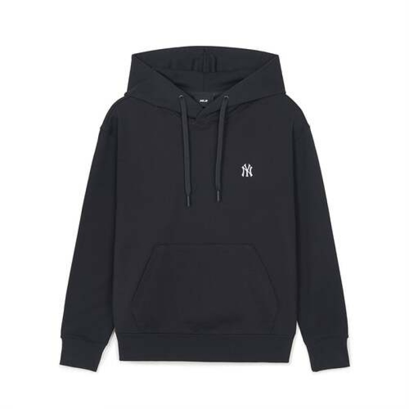 MLB Basic Small Logo Overfit Hoodie Black | Australia_MLB77397