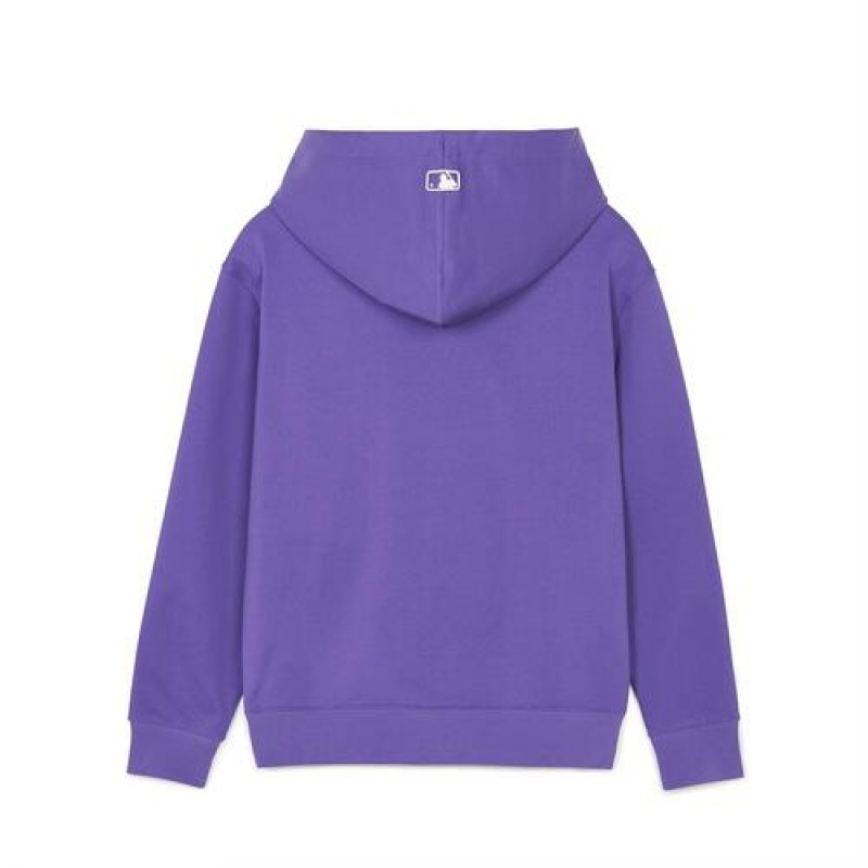 MLB Basic Small Logo Overfit Hoodie Purple | Australia_MLB64844