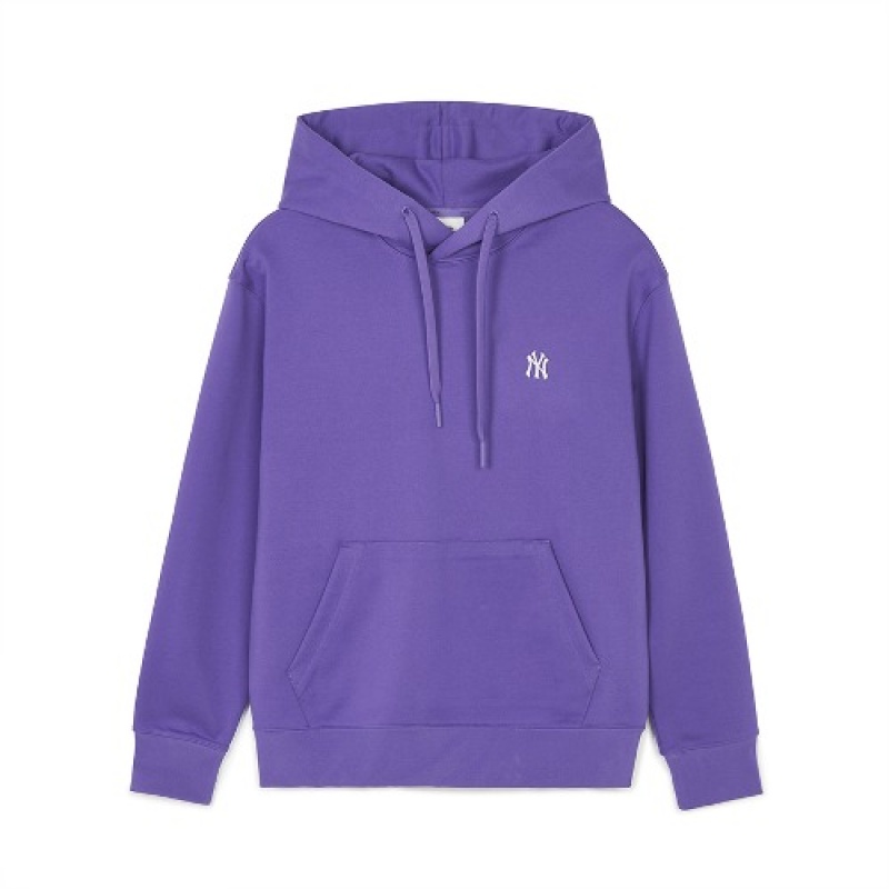 MLB Basic Small Logo Overfit Hoodie Purple | Australia_MLB64844