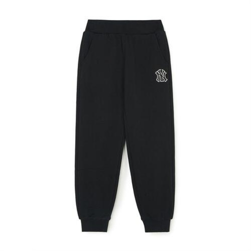 MLB Basic Small Logo Pants Bottoms Black | Australia_MLB75428