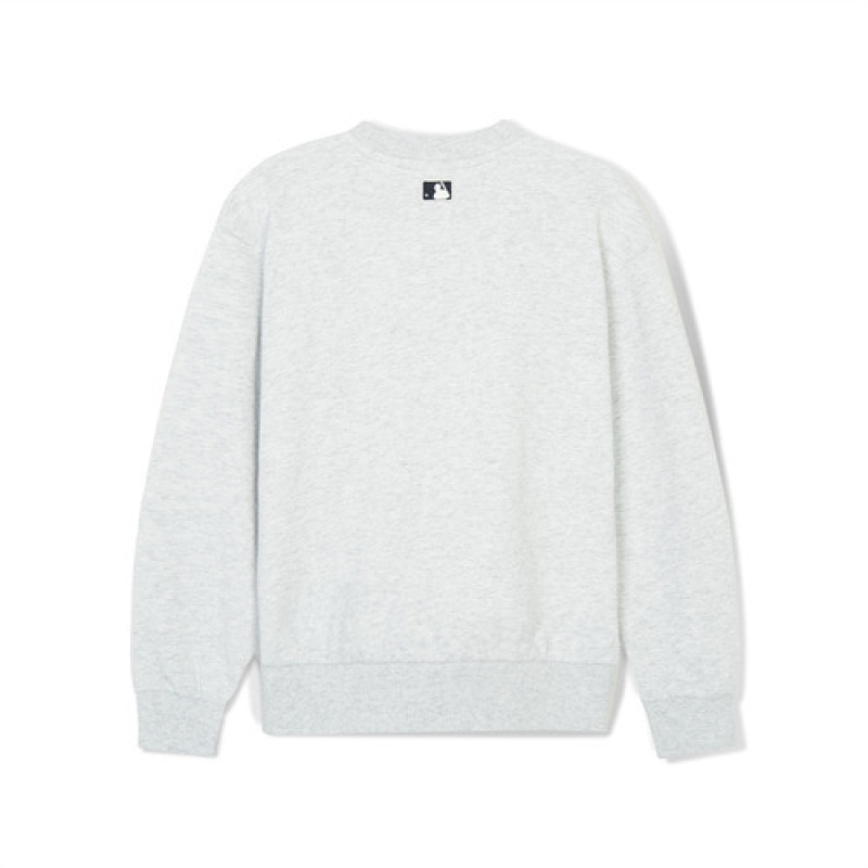 MLB Basic Small Logo Sweatshirt Tops White | Australia_MLB30501