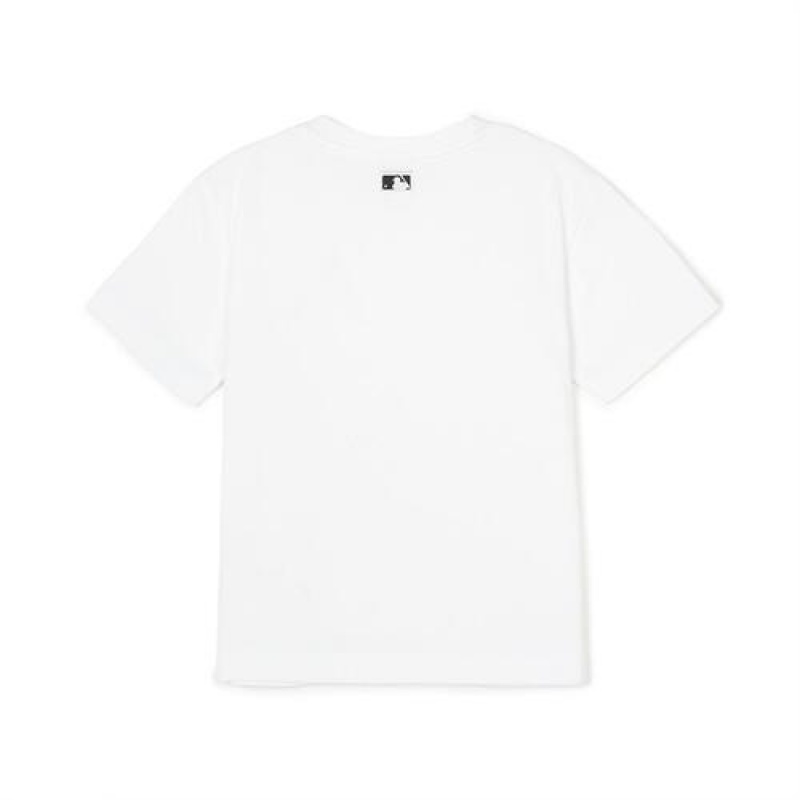 MLB Basic Small Logo T Shirt Tops White | Australia_MLB94025