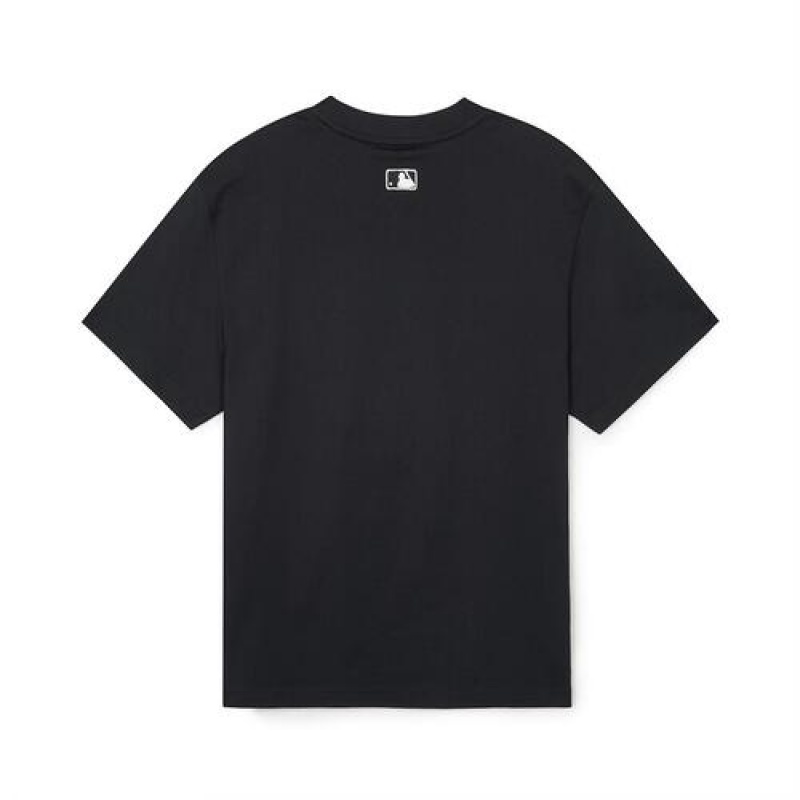 MLB Basic Small Logo T Shirts Black | Australia_MLB58637