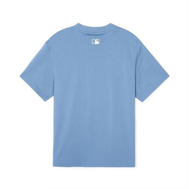 MLB Basic Small Logo T Shirts Blue | Australia_MLB68383