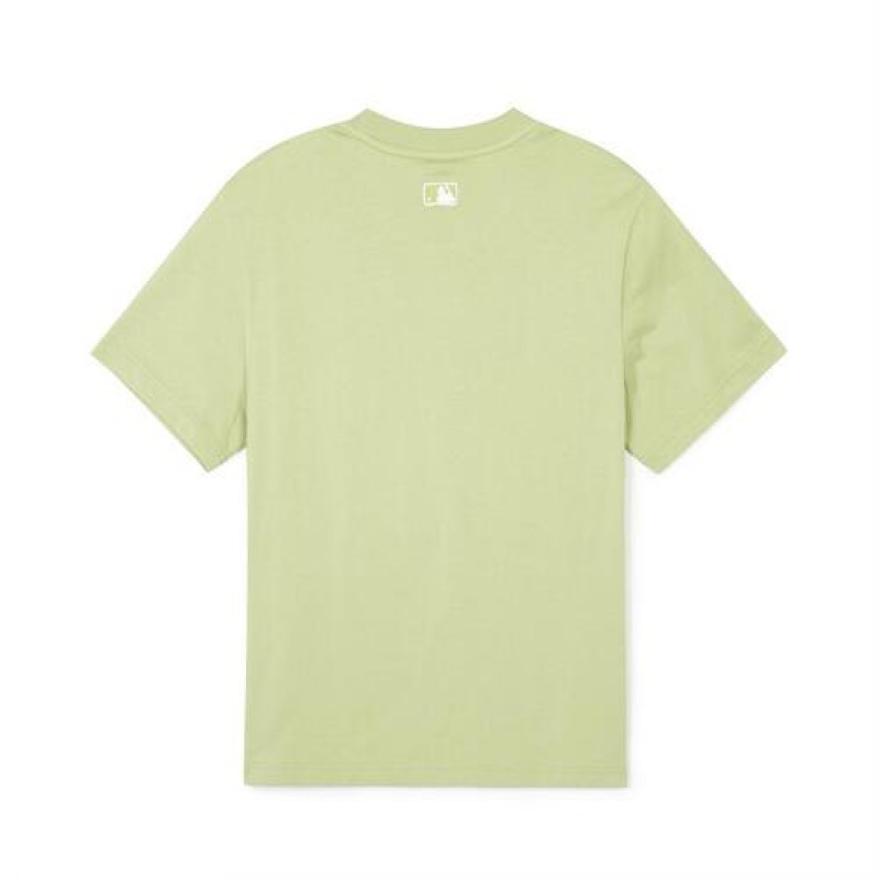 MLB Basic Small Logo T Shirts Green | Australia_MLB56453