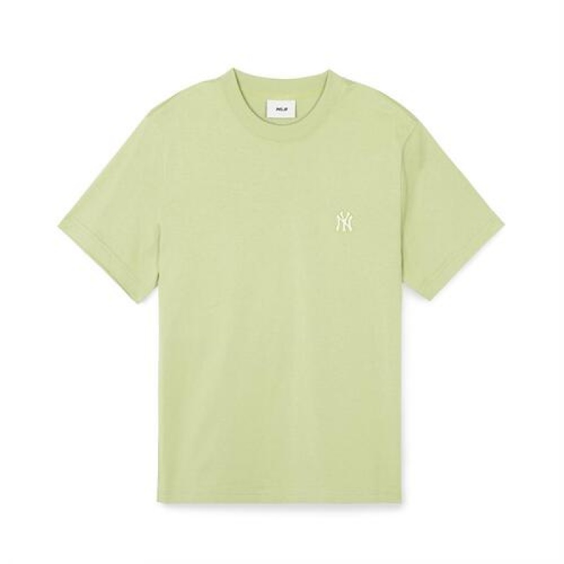 MLB Basic Small Logo T Shirts Green | Australia_MLB56453