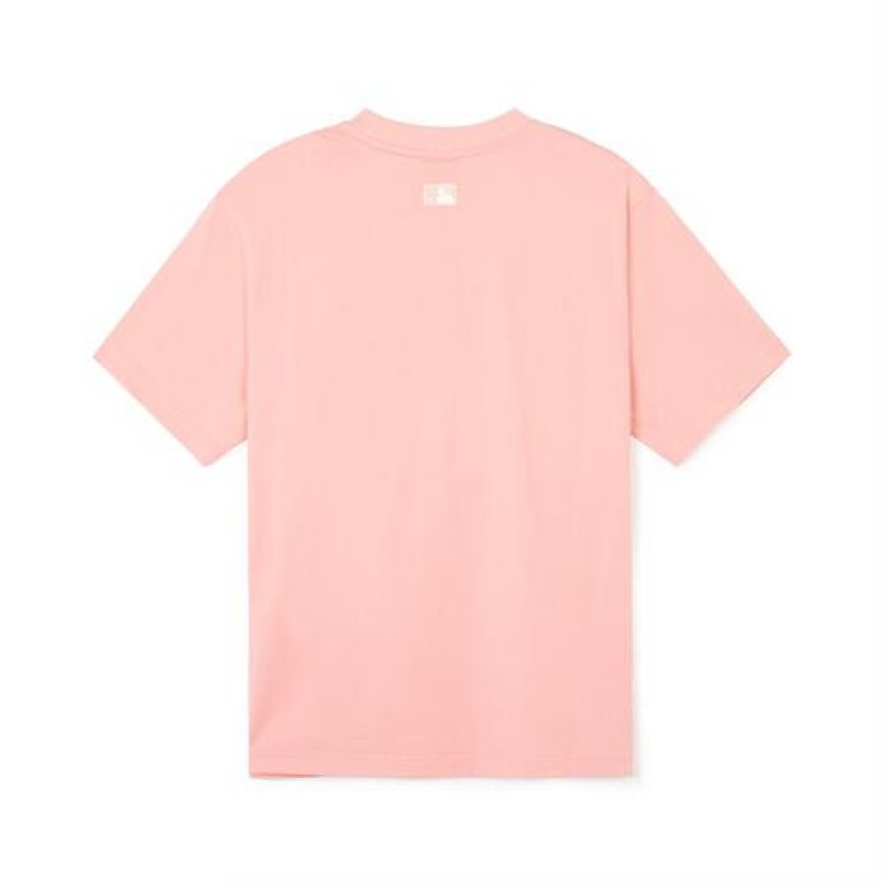 MLB Basic Small Logo T Shirts Pink | Australia_MLB42905