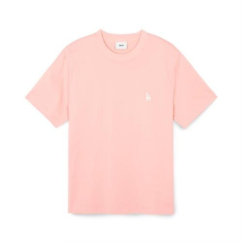 MLB Basic Small Logo T Shirts Pink | Australia_MLB42905