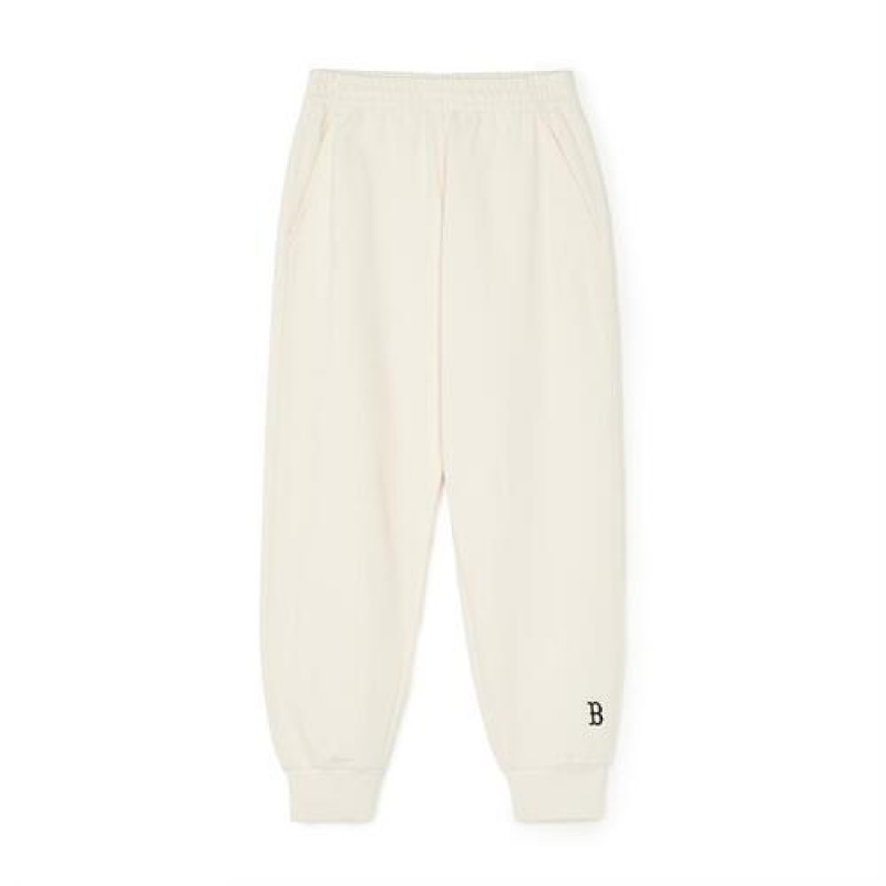 MLB Basic Small Logo Track Pants Bottoms White | Australia_MLB88842