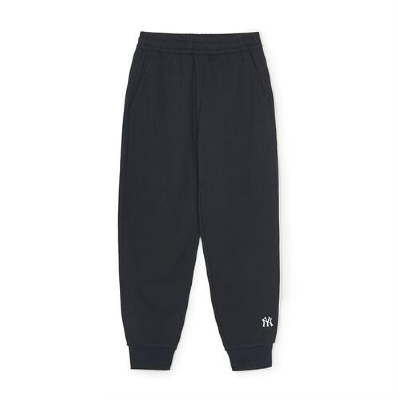 MLB Basic Small Logo Track Pants Bottoms Black | Australia_MLB81293