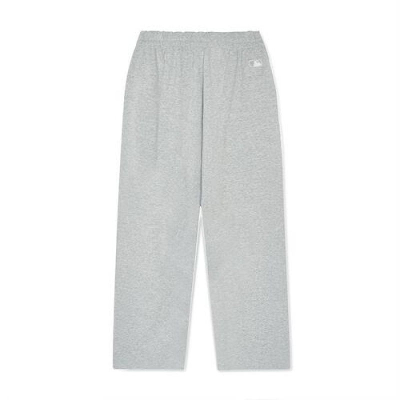 MLB Basic Small Logo Wide Pants Bottoms Grey | Australia_MLB48172