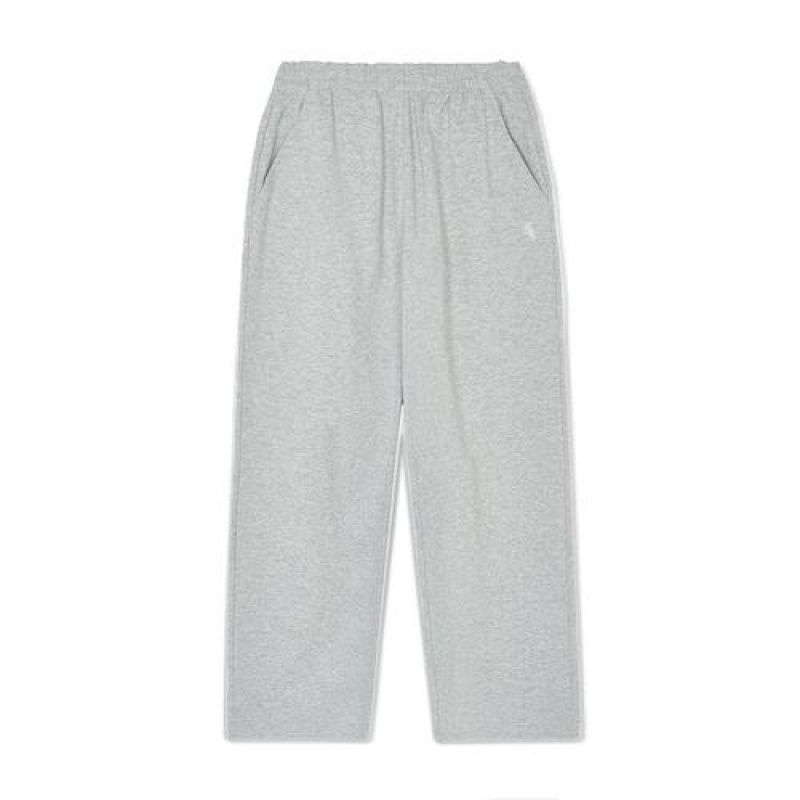 MLB Basic Small Logo Wide Pants Bottoms Grey | Australia_MLB48172