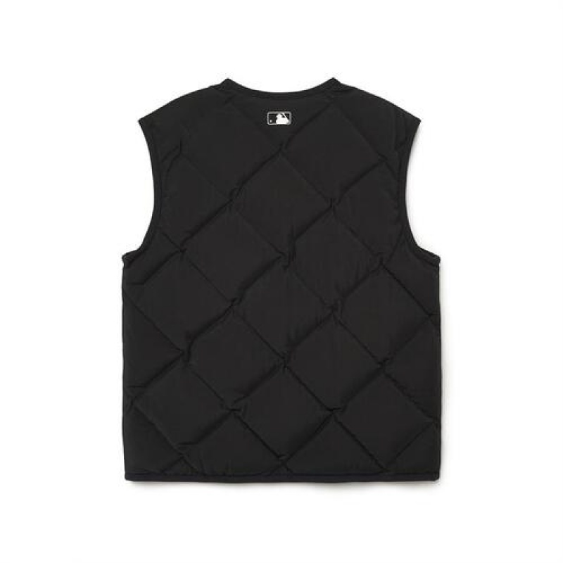 MLB Basic Tube Down Vest Outerwear Black | Australia_MLB58449