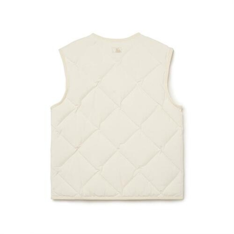 MLB Basic Tube Down Vest Outerwear White | Australia_MLB16163