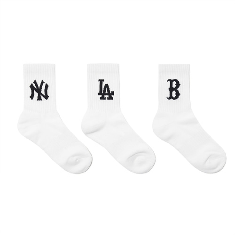 MLB Big Logo Socks White | Australia_MLB35858