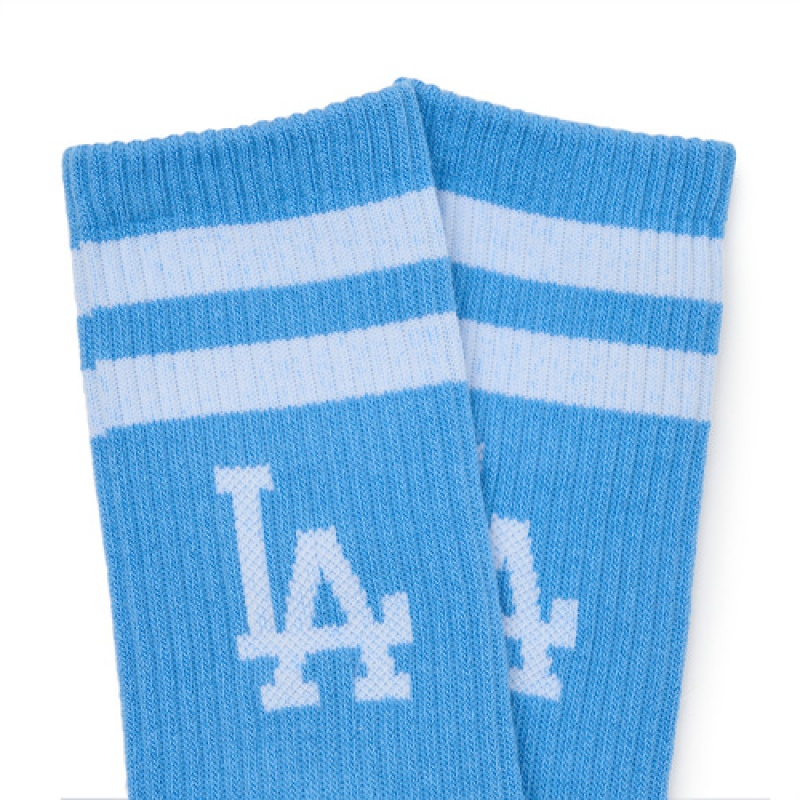 MLB Big Logo Stripe Socks Blue | Australia_MLB22529