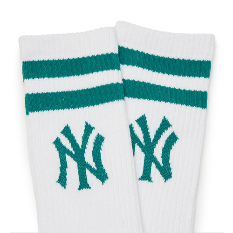 MLB Big Logo Stripe Socks White | Australia_MLB22903