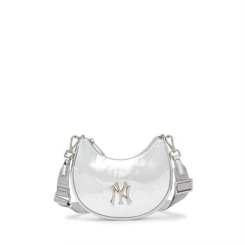 MLB Bling Bling Monogram Mini Crossbody Bags Silver | Australia_MLB38242