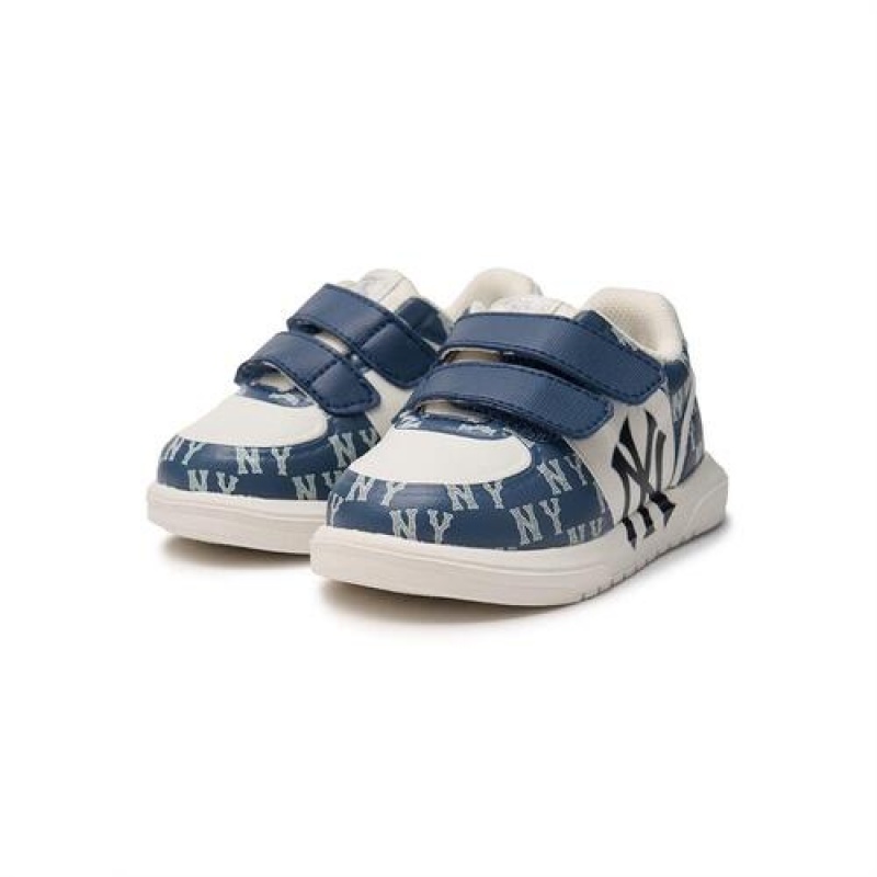 MLB Chunky Liner Baby Denim Monogram Shoes Navy | Australia_MLB29761