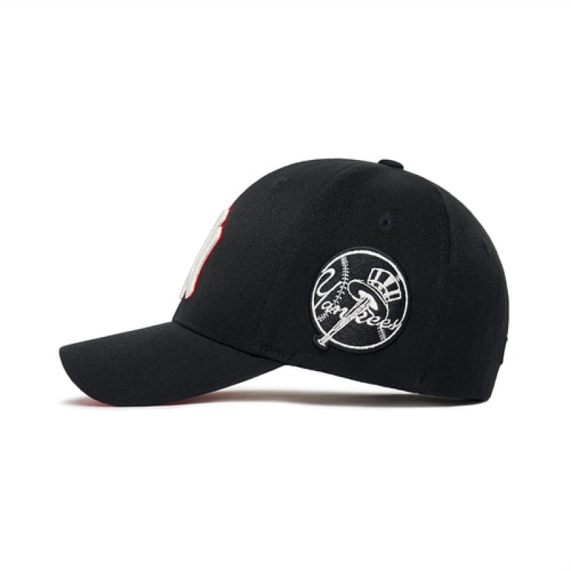 MLB Circle Stamp Baseball Caps Black | Australia_MLB28792