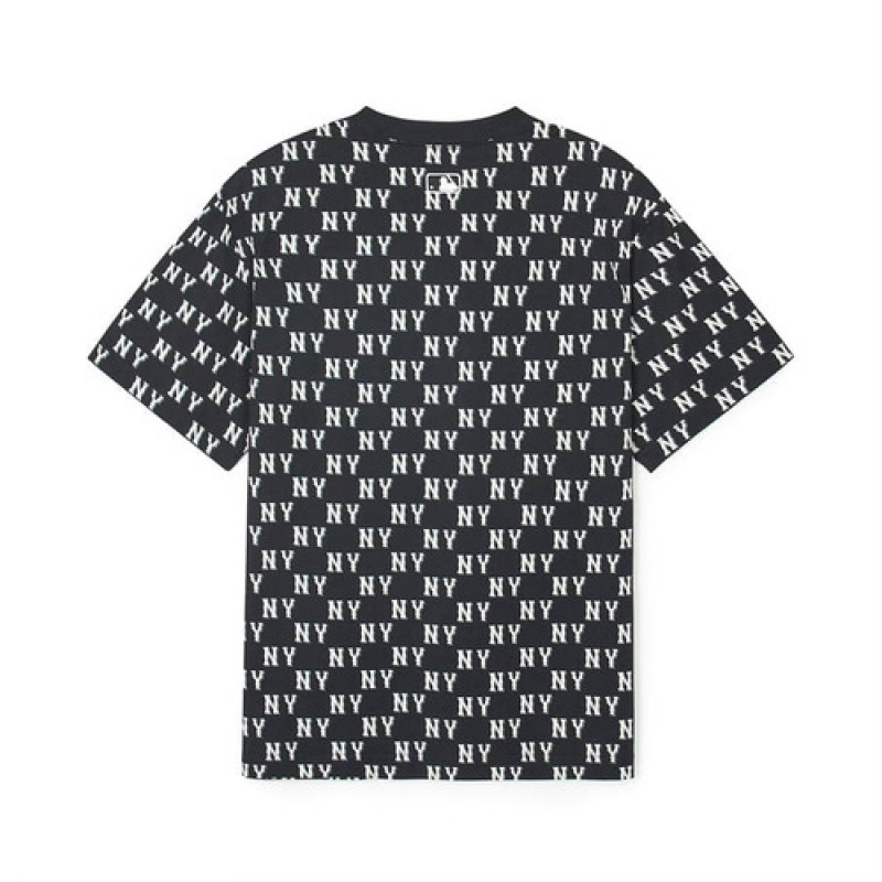 MLB Classic Monogram Allover Overfit T Shirts Black | Australia_MLB98817