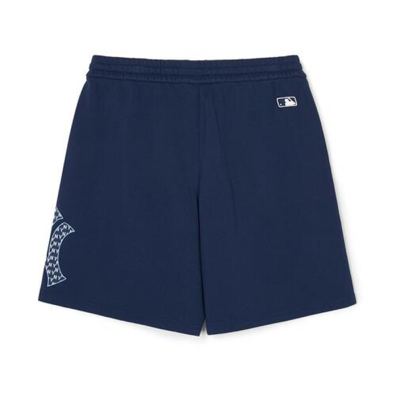 MLB Classic Monogram Big Lux 9in Shorts Bottoms Navy | Australia_MLB44139